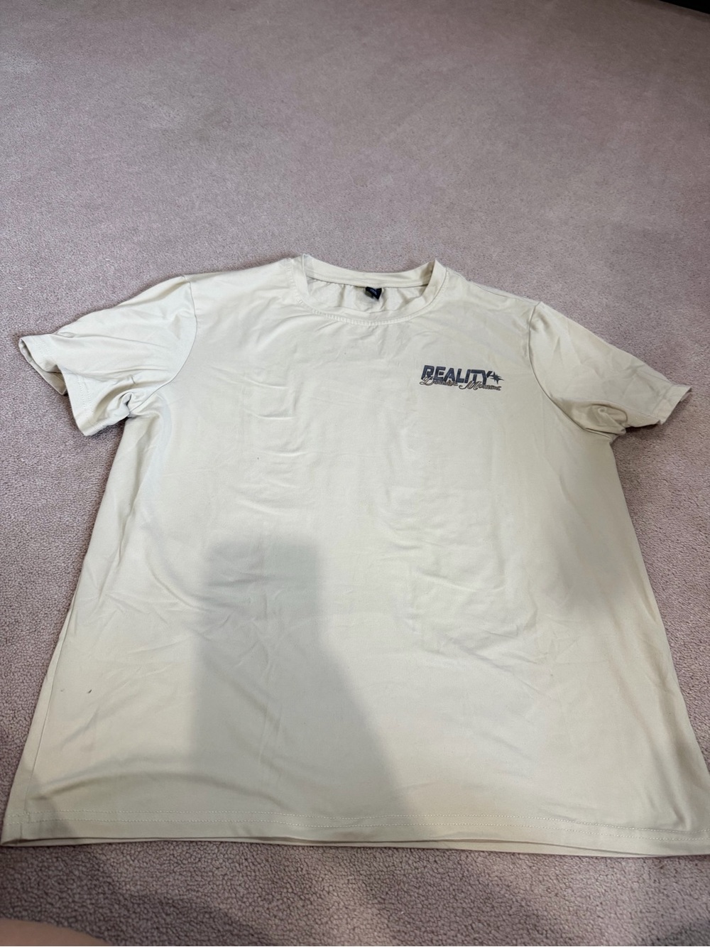 Romwe Beige Crewneck T-Shirt - Men